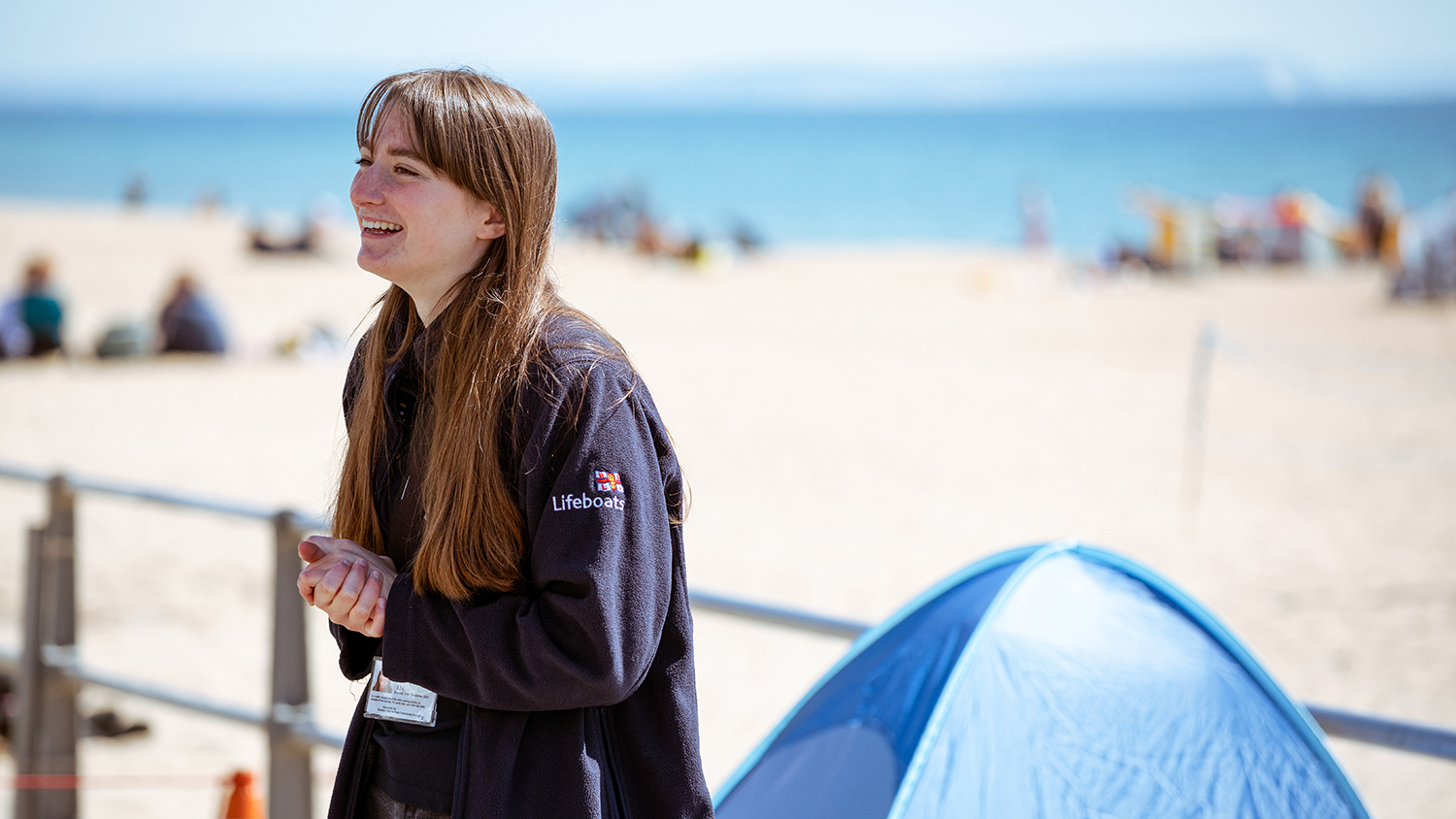 Face-to-face fundraiser smiling on the beach