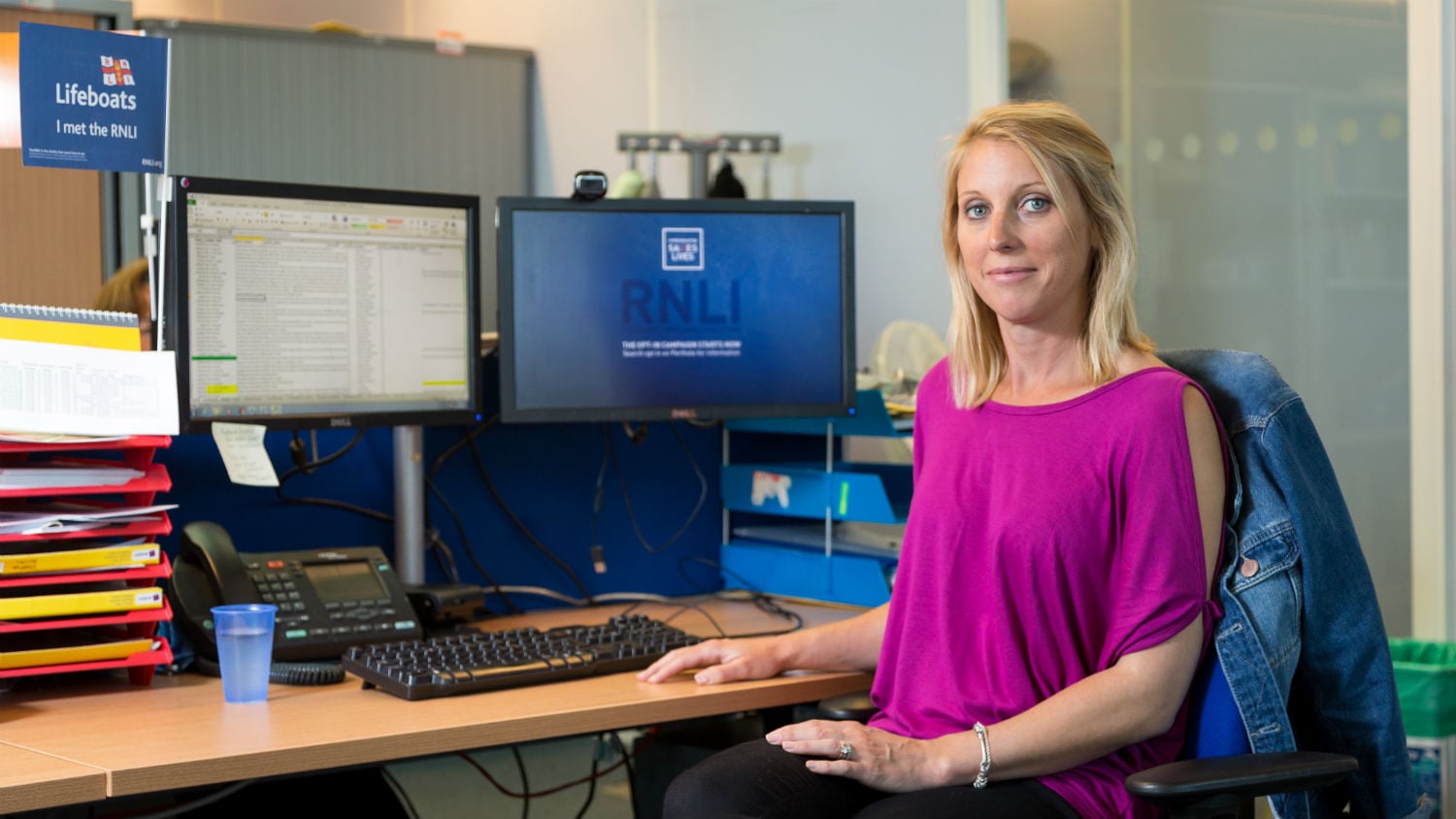Office support volunteer Samantha Salmond helps out in the RNLI’s People department 