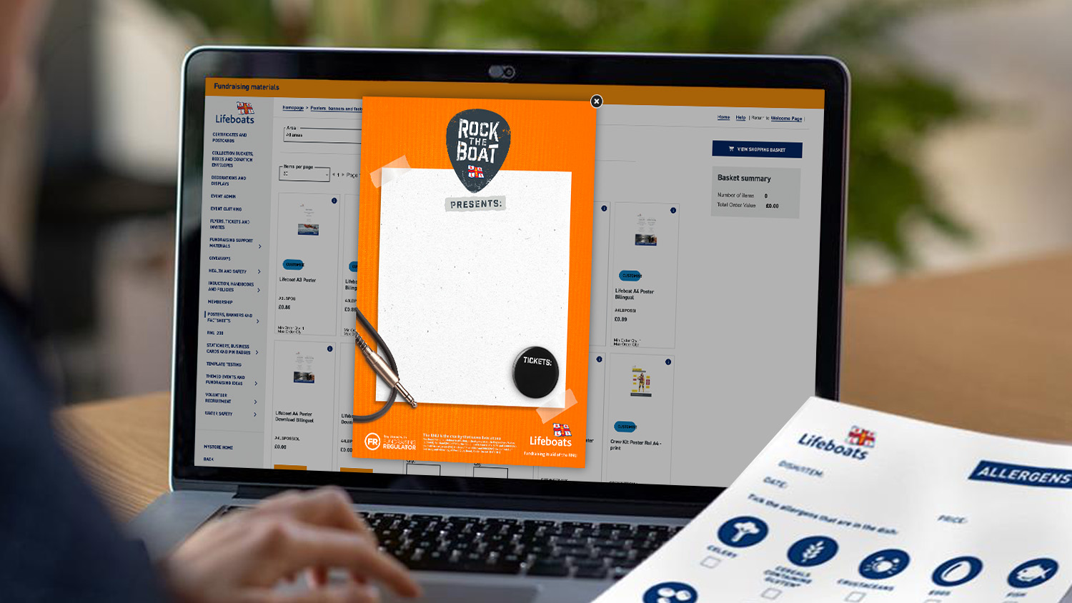 a laptop open with examples of Rock the Boat resources on MyStore