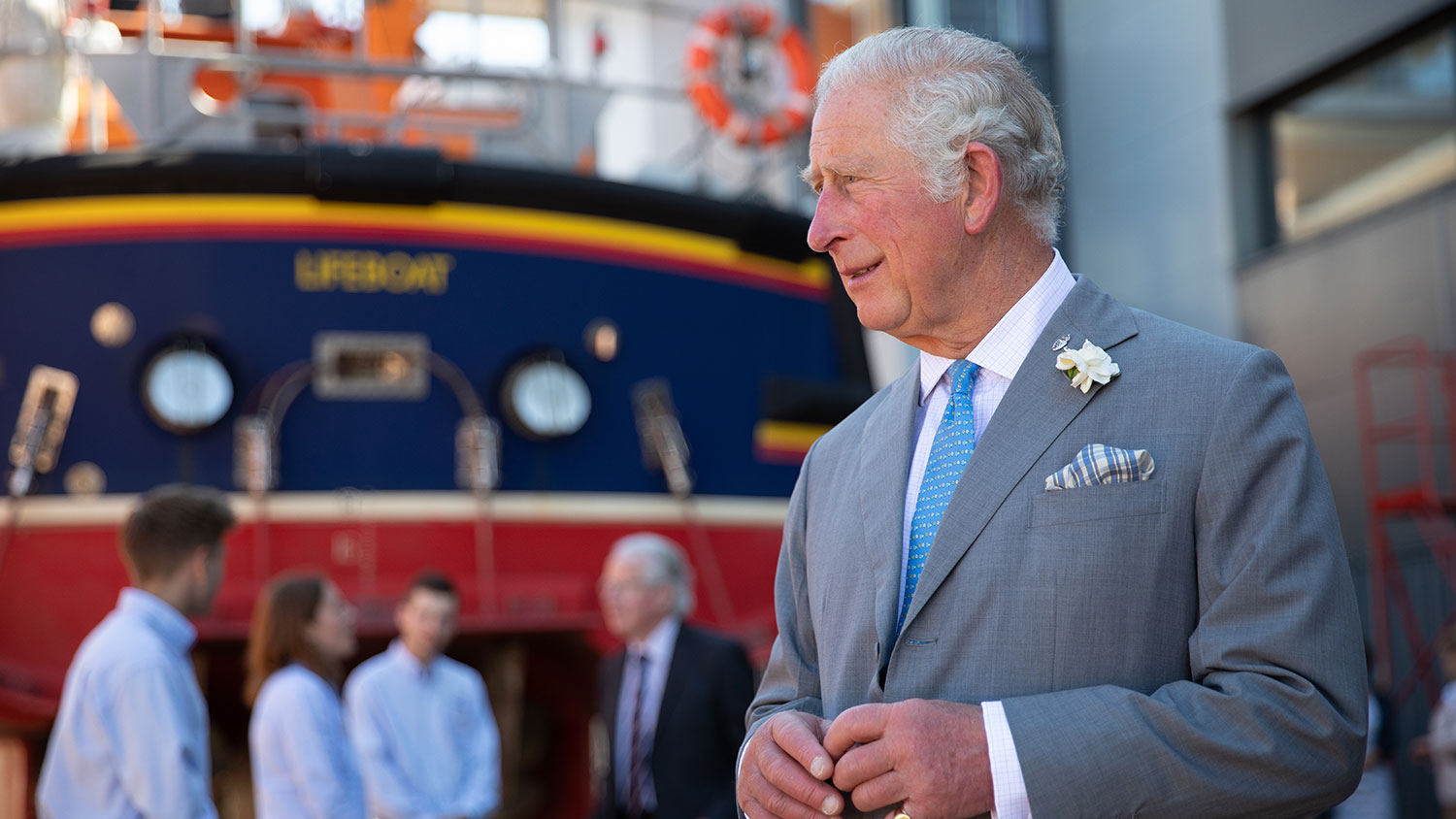 HRH The Prince of Wales visiting the Lifeboat Centre in Poole