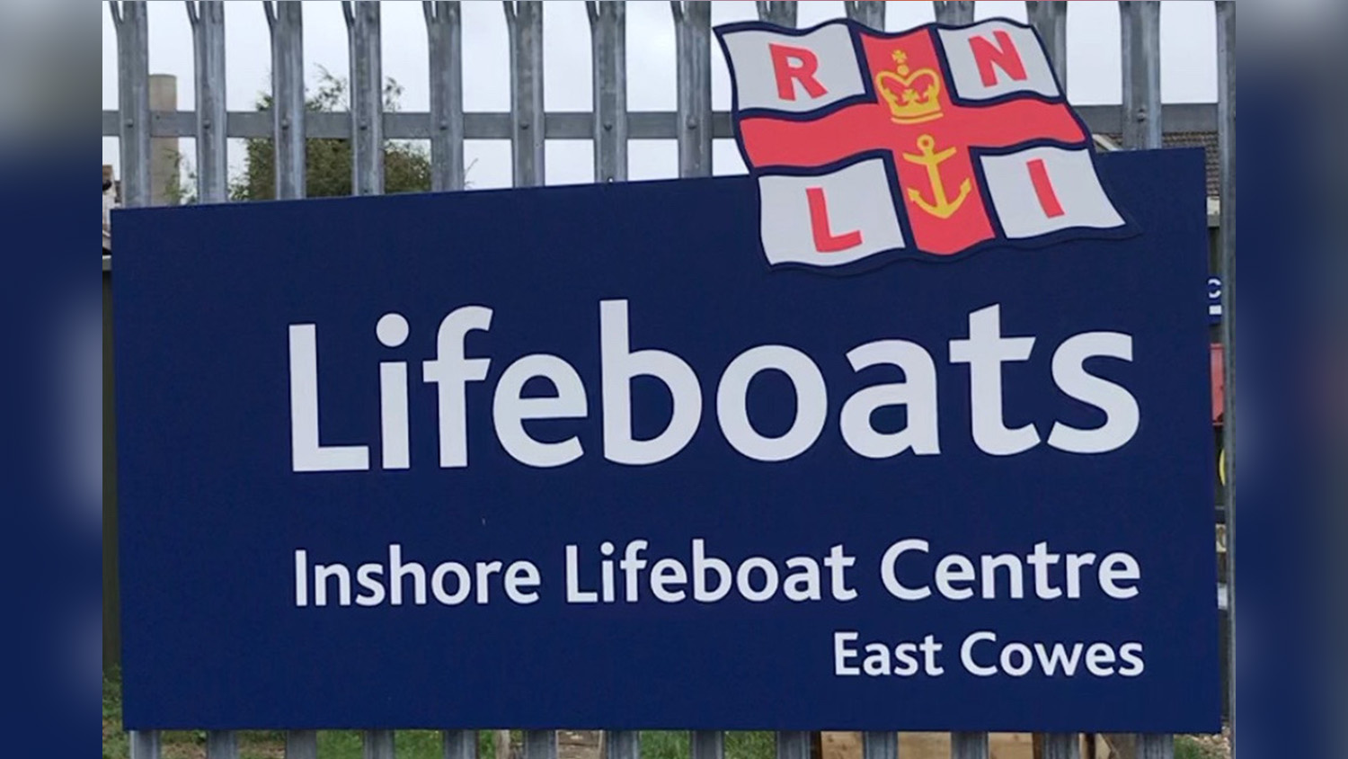 Sign outside the Inshore Lifeboat Centre on the Isle of Wight.