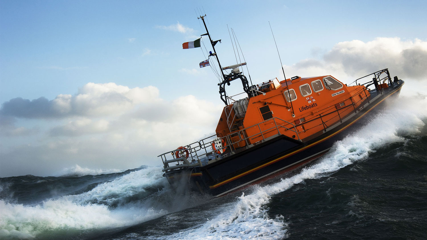 RNLI Tamar class lifeboat at sea