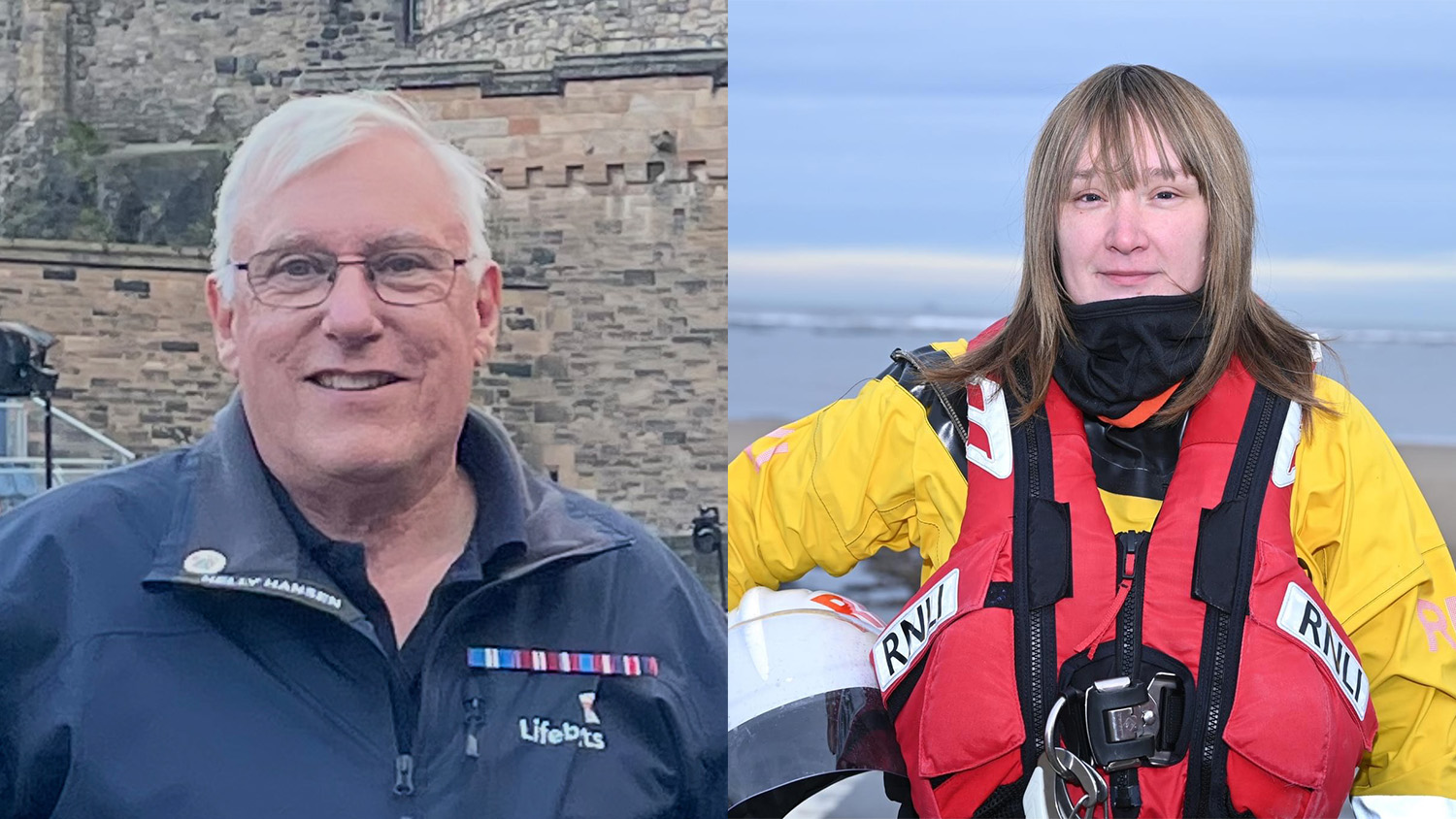 RNLI volunteers Ian Wilson and Laura Wedgewood