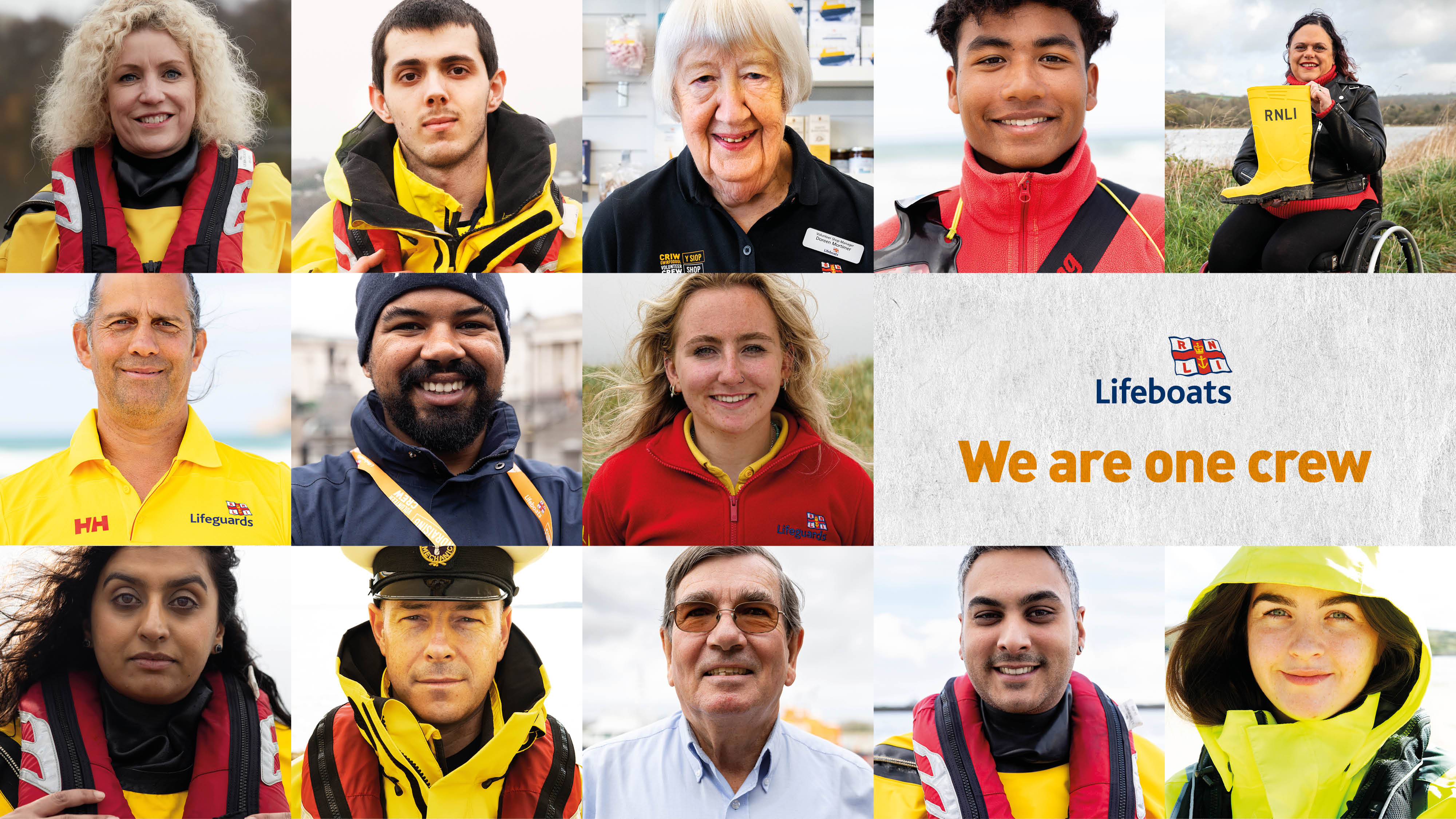 Montage of a diverse range of RNLI people