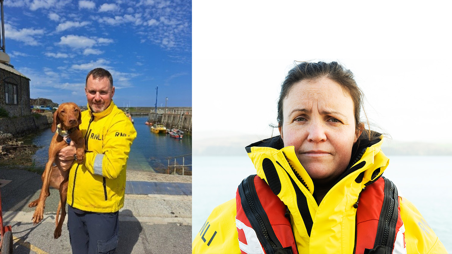 Chris Thomas and Gemma Gill from Fishguard RNLI