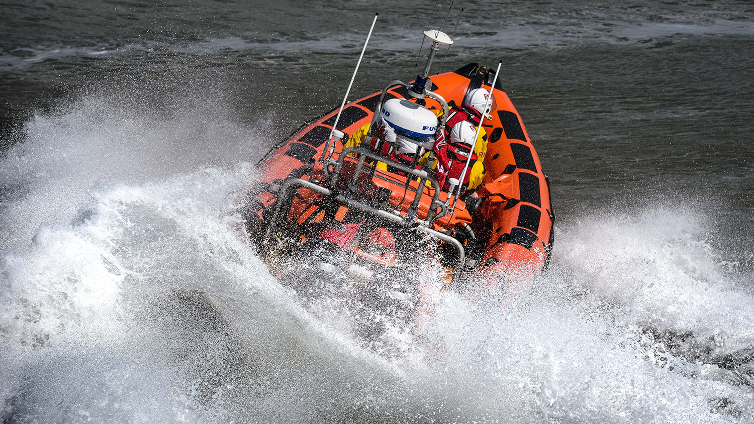 RNLI inshore lifeboat at sea