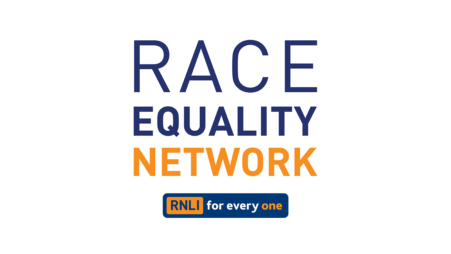 RNLI Race Equality Network logo with tagline 'RNLI for every one'.