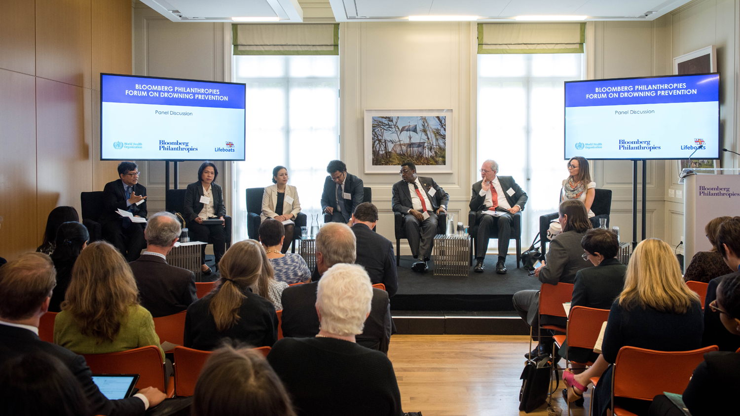 The ambassadors panel at the Bloomberg Drowning Prevention Forum