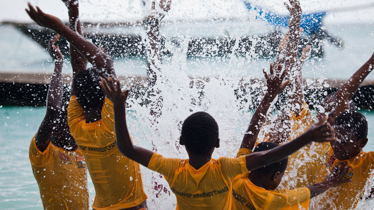 Children in Zanzibar building confidence in the water