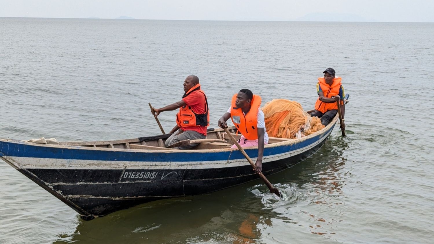 Fishing safety training being put in to practice by the fisher folk who participated in RNLI training in Tanzania.