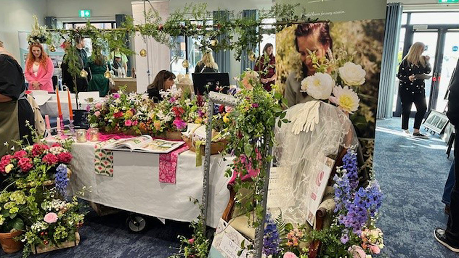 Flower stall at an exhibition at RNLI College