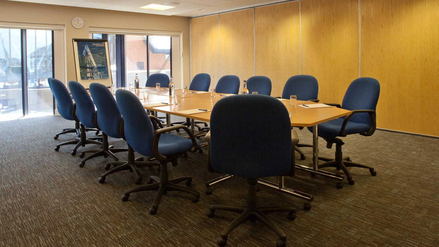 A boardroom set up at the RNLI College 