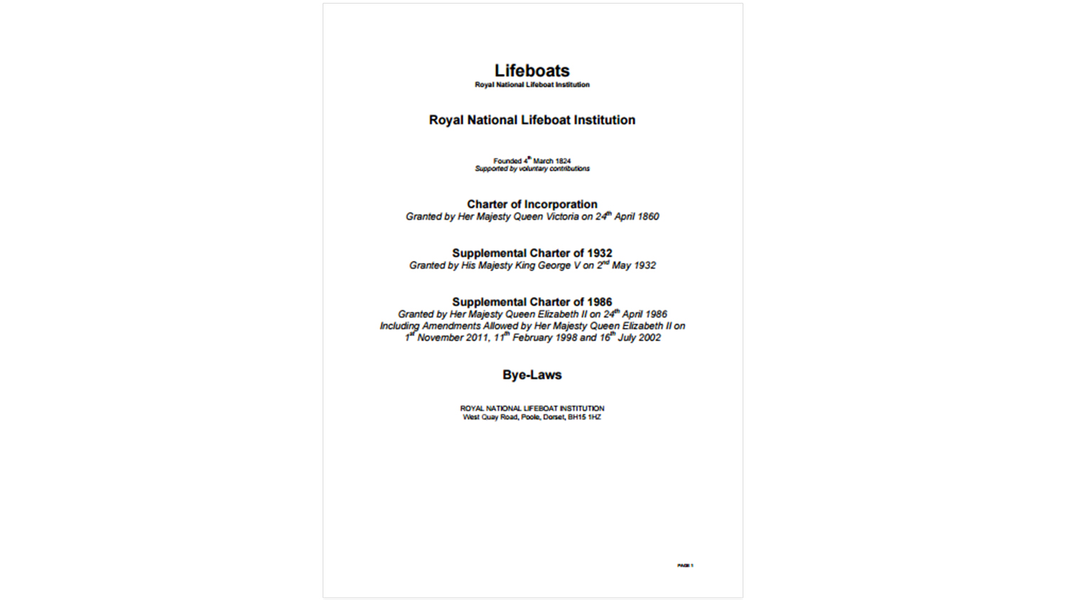 Thumbnail of the Agreed Royal Charter by HM the Queen
