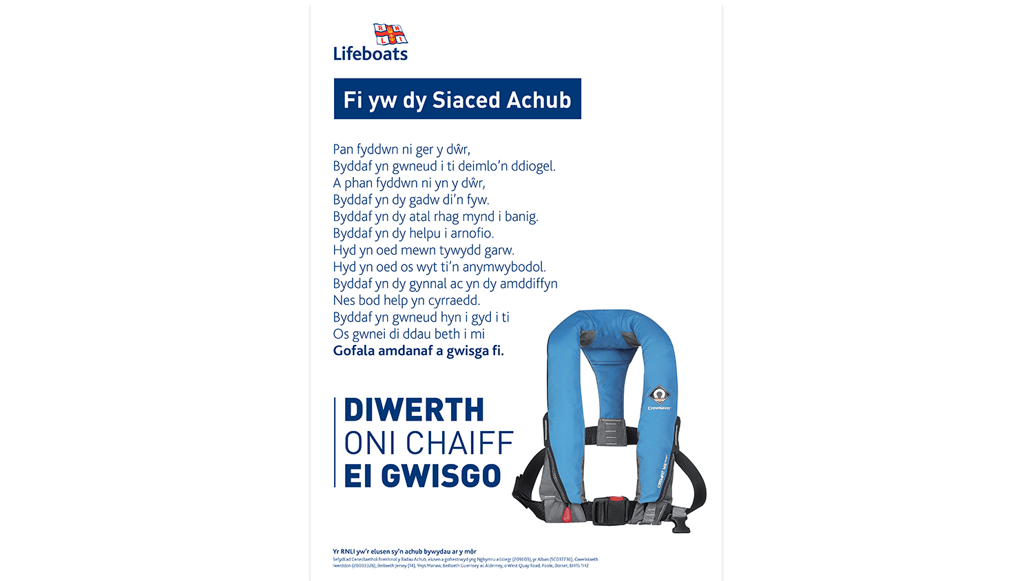 Wear Your Lifejacket - Welsh