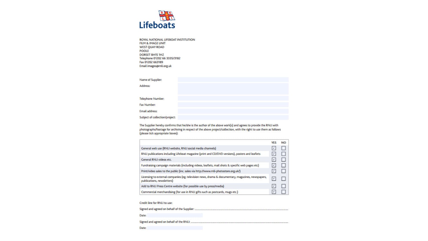 Content submission form